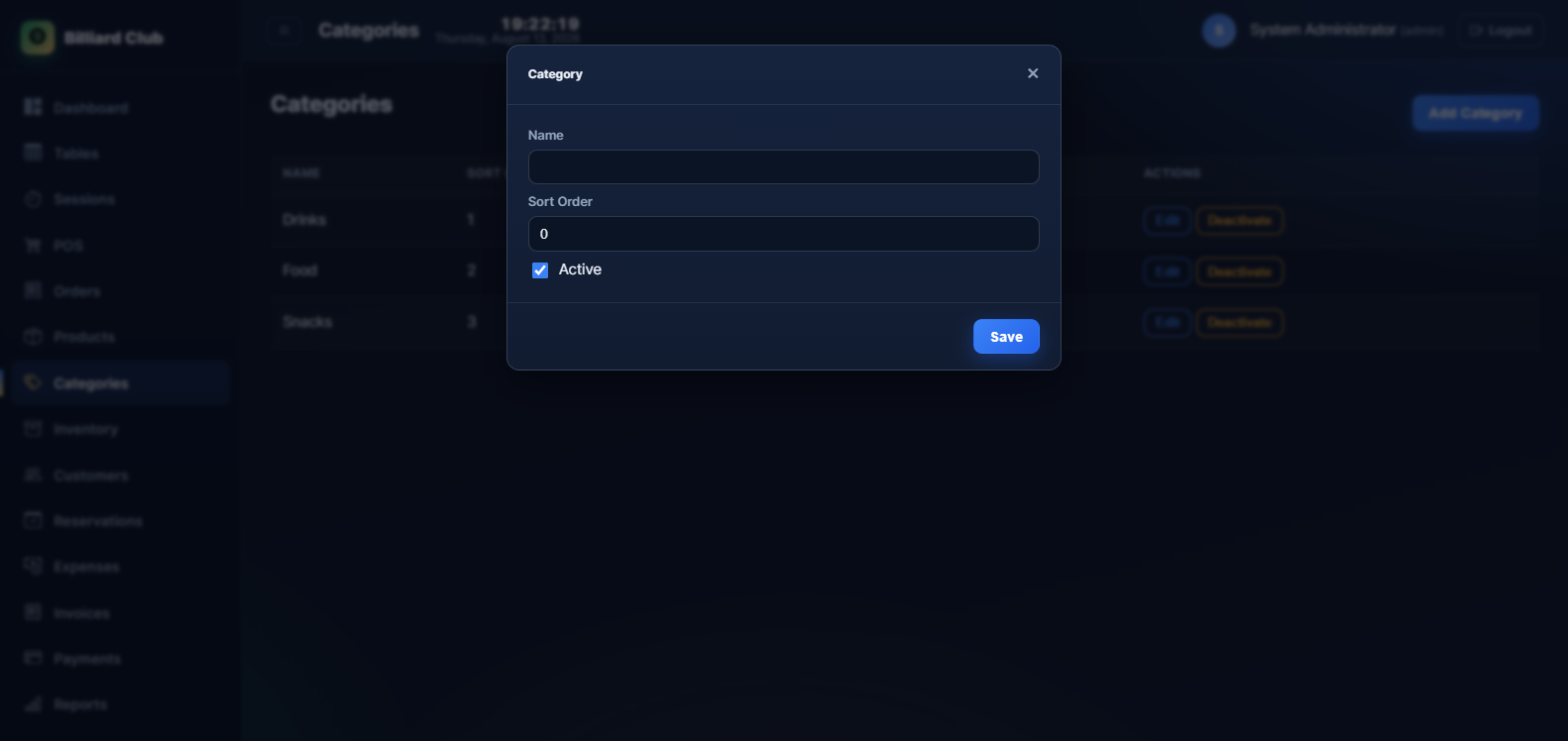 Add category form