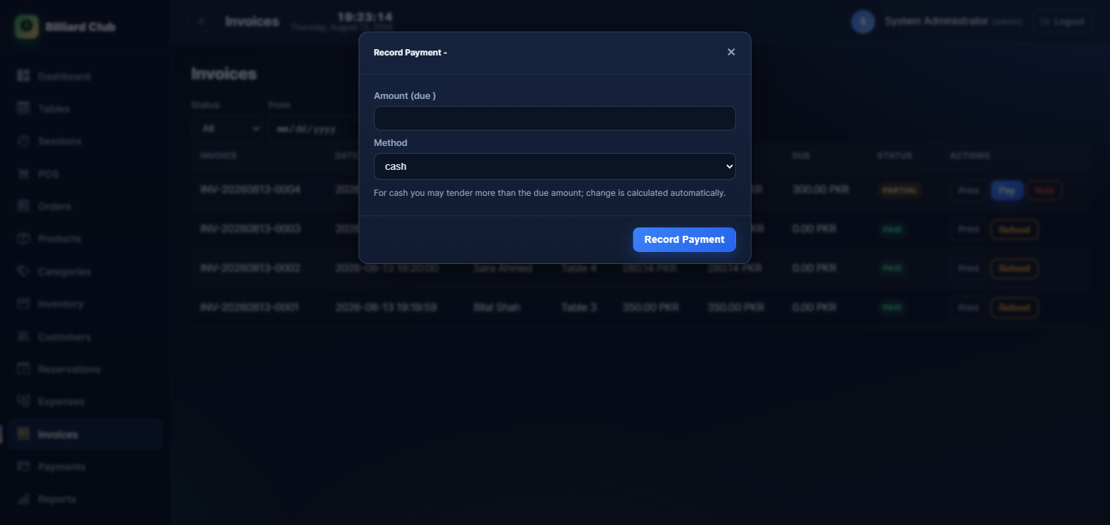 Payment form with split payment options