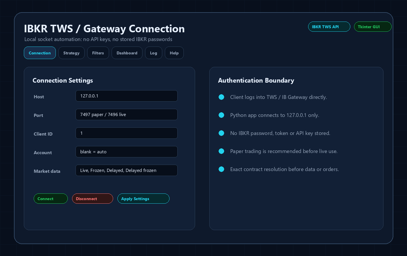 Connection preview